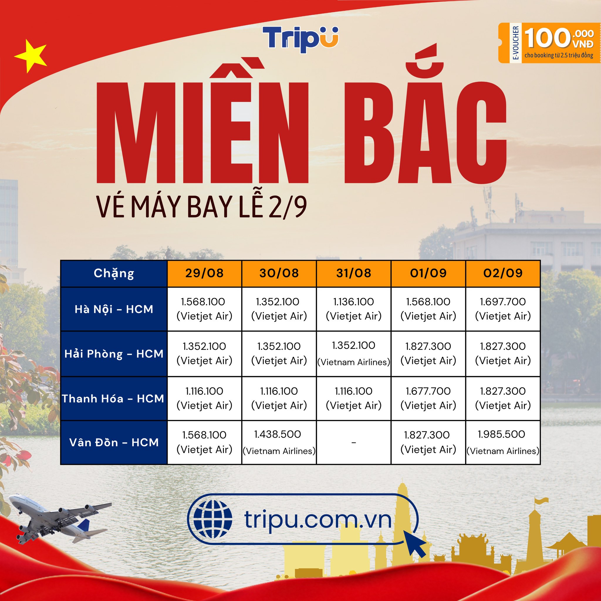 Bảng giá tham khảo bay đến TP.HCM