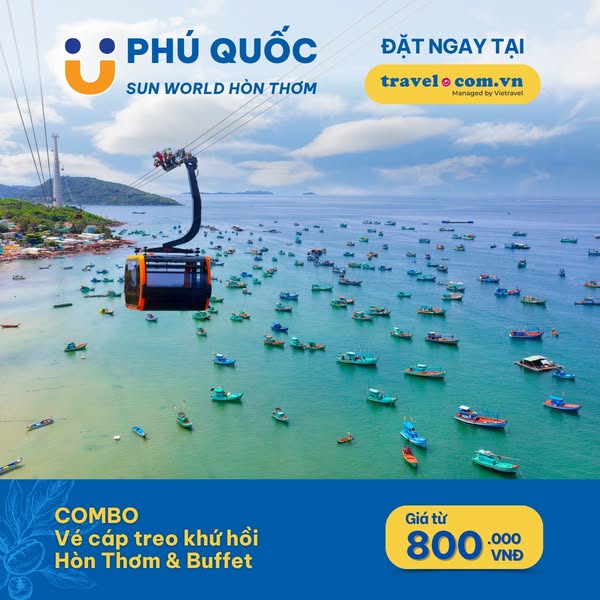 Vé cáp treo khứ hồi và Buffet trưa Hòn Thơm