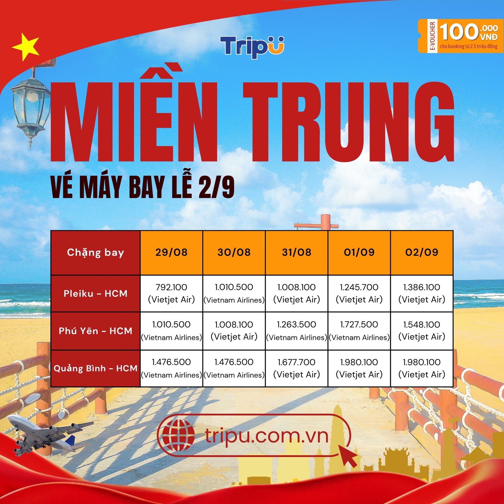 Bảng giá tham khảo bay đến TP.HCM