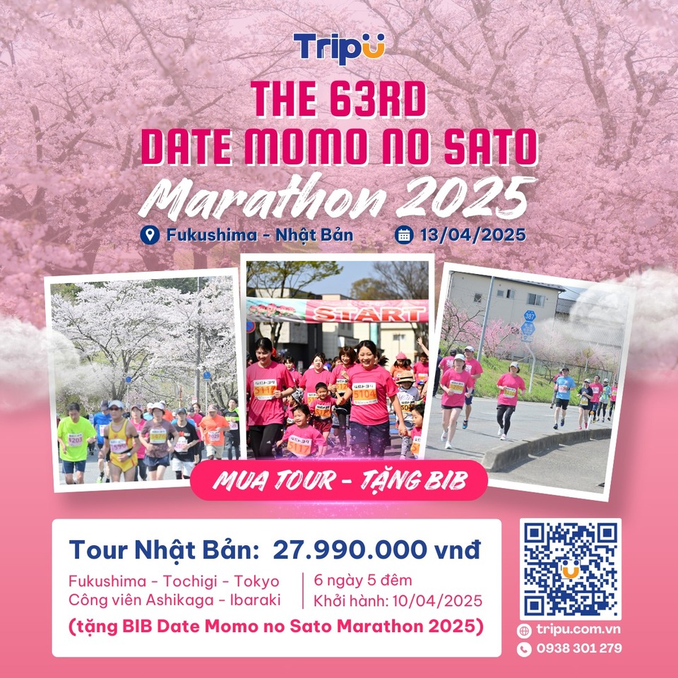 Đăng kí tour nhận ngay BIB chạy chiêm ngưỡng cung đường đầy hoa anh đào