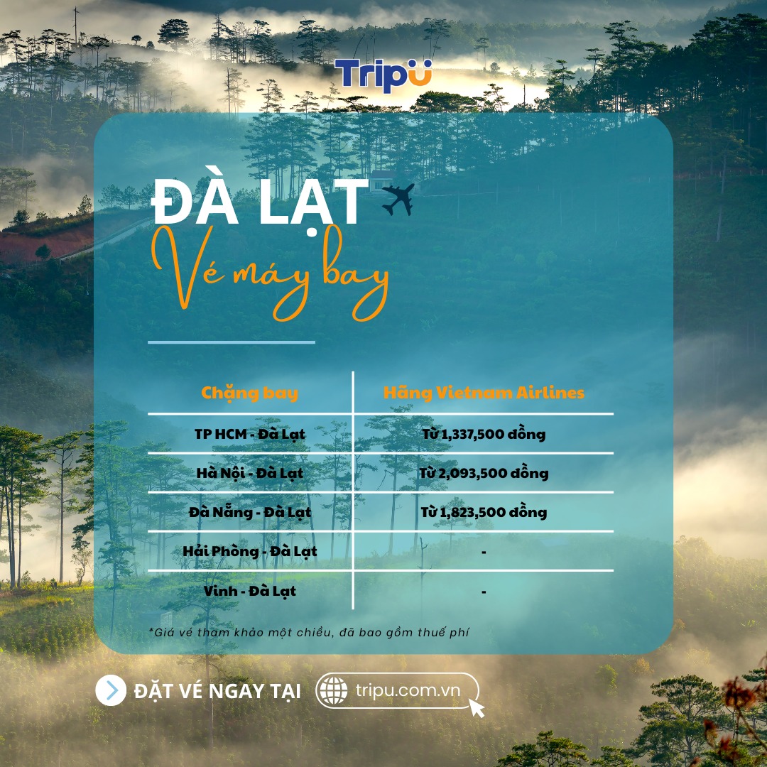 Hãng Vietnam Airlines bay đến Đà Lạt
