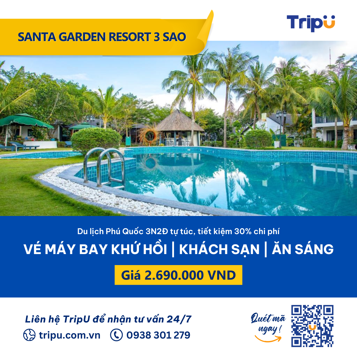 Combo Phú Quốc 3N2Đ Santa Garden 3 sao