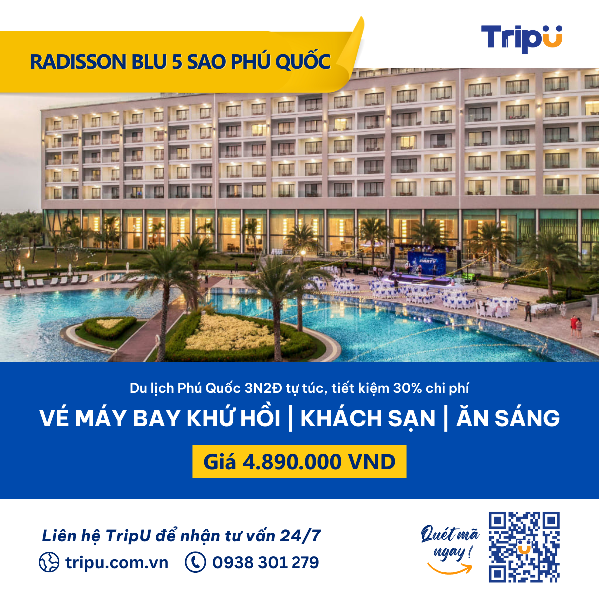 Combo Phú Quốc 3N2Đ Radisson Blu 5 sao Phú Quốc