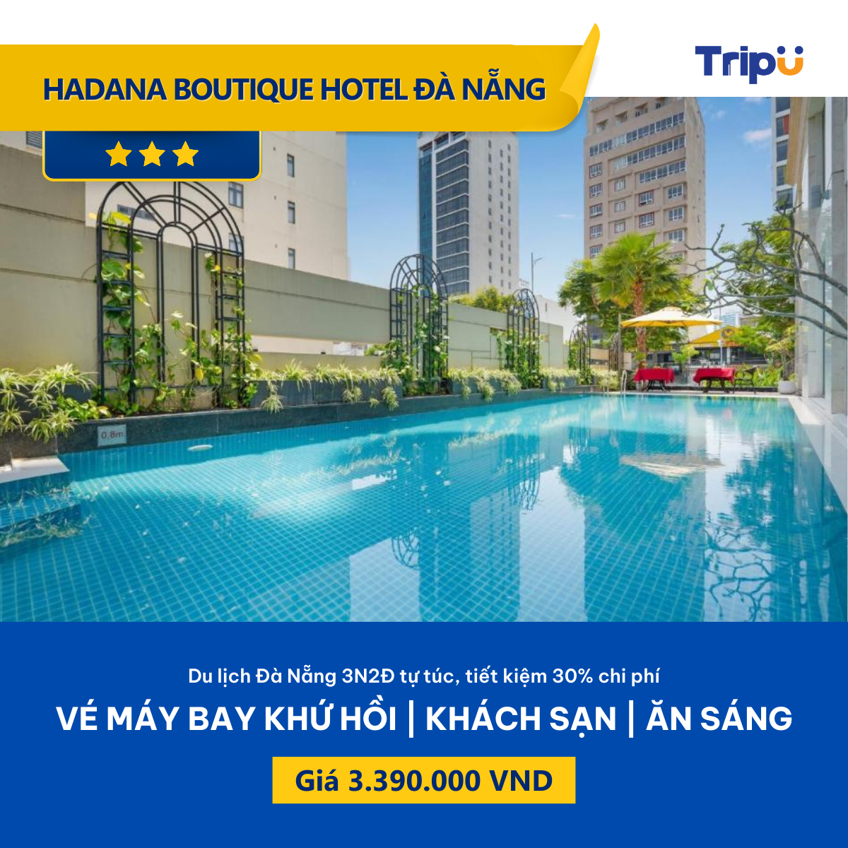 Combo 3N2Đ Đà Nẵng Hadana Boutique Hotel 3 sao