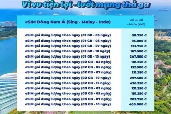 Esim du lịch  Singapore - Malaysia - Indonesia
