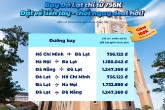 Vivu Đà Lạt mùa hoa dã quỳ giá vé siêu hời chỉ từ 756.000đ đã bao gồm thuế phí
