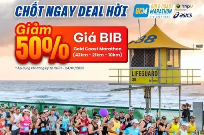 Ông táo về trời - chốt ngay deal hời | Giảm 50% giá BIB Gold Coast Marathon - Duy nhất chỉ có tại TripU