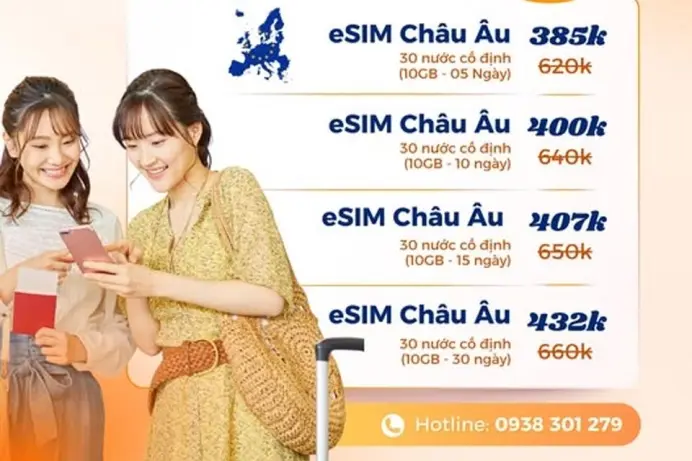 Esim châu Âu giá tốt Esim châu Âu giá tốt